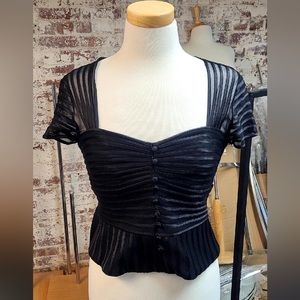 Sweetheart Neckline Black Top